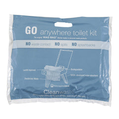 Cleanwaste ThePETT portable toilet kit ready for on the go trips and easy setup.