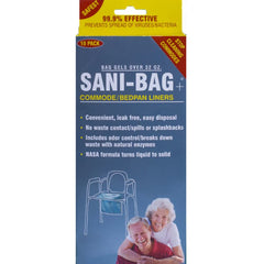 Cleanwaste Sani-Bag+ commode liners pack for odor control and leak protection
