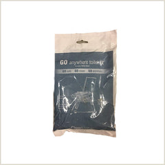 Cleanwaste Wag Bags contents laid out, featuring gel powder and disposal bags for quick setup.