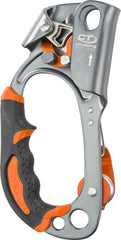 Climbing Technology Quick Roll Ascender left-hand gray showing dual attachment holes for versatile setups.