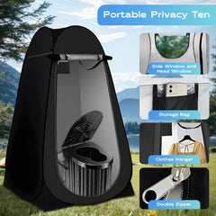 Clirass camping toilet in use for shower or changing outdoors.