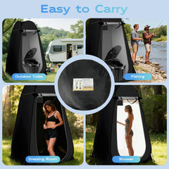 Clirass privacy tent interior shows light-blocking silver coating and airflow.