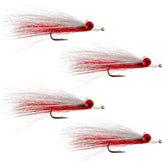 Clouser's Deep Minnow freshwater streamer in red and white - size 4 hook close-up