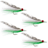 Clouser Freshwater Deep Minnow fly in White, Green and Grizzly pattern