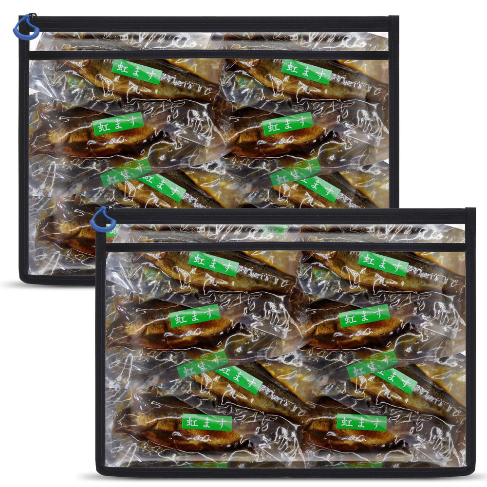 Front view of Clysee clear tackle bag large 12x16