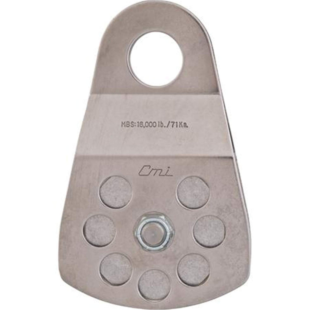 CMI RP105 3-inch single pulley with aluminum sheave and stainless sideplates for durable lifting
