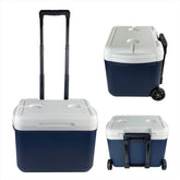 CNEIESD 30-quart cooler with wheels enabling easy transport at outdoor events