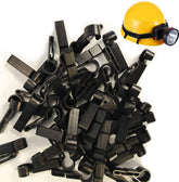 COCOMK headlamp clips mounted on a hard hat for secure lighting.