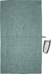 COCOON Eco Trek Towel Nile Green XL packed in a recycled sack for eco-friendly travel