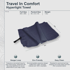 COCOON Hyperlight towel lava grey on beach showing sand-resistant performance