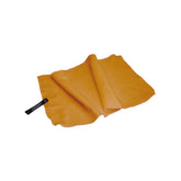 COCOON Hyperlight Towel Sunrise Small rolled for ultra-compact packing and travel convenience.