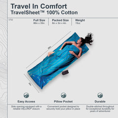 COCOON TravelSheet includes a compact stuff sack for easy packing.