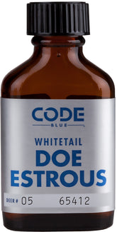 Code Blue Doe Estrous bottle in amber glass preserves freshness for potency.