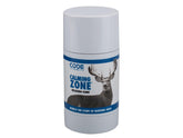 Code Blue Calming Zone scent stick applied to gear to mask odor.
