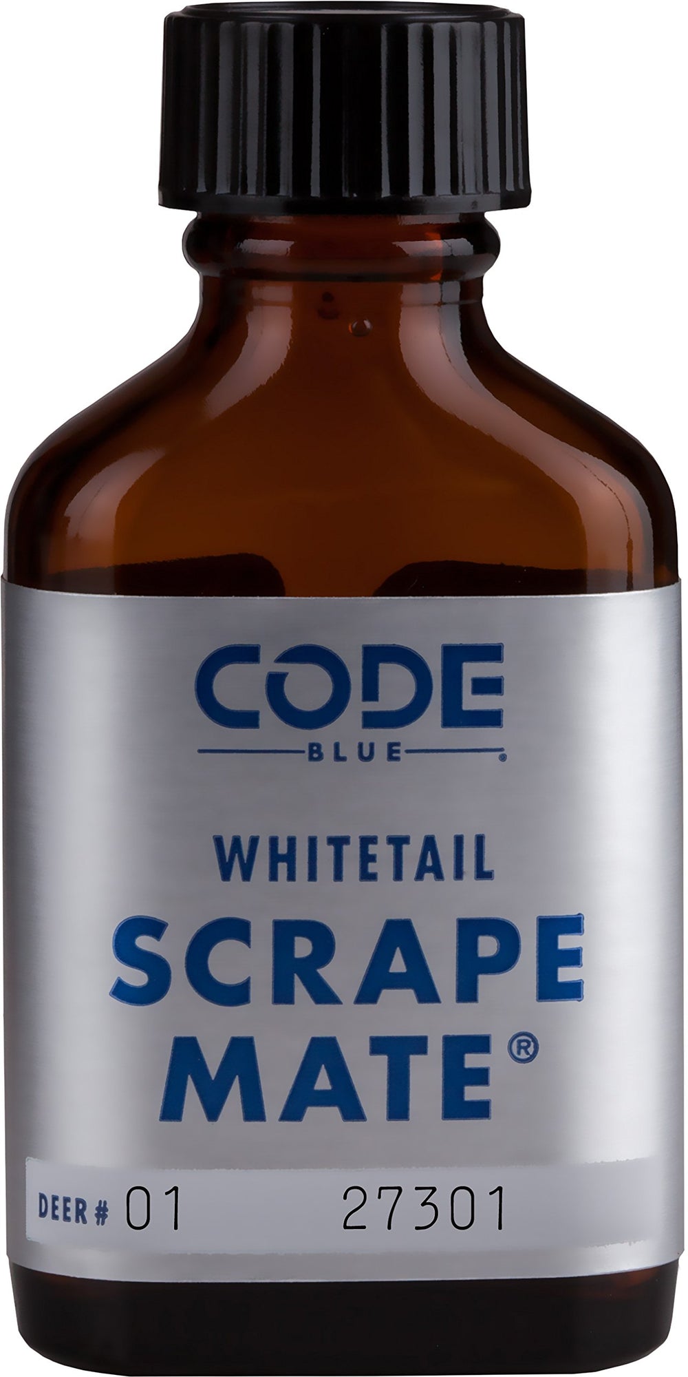 Code Blue Scrape Mate bottle close-up showing amber glass preserves freshness and potency.