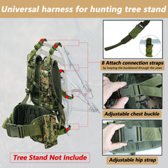 Codree Tree Stand Harness ergonomic shoulder and hip straps for comfortable wear.