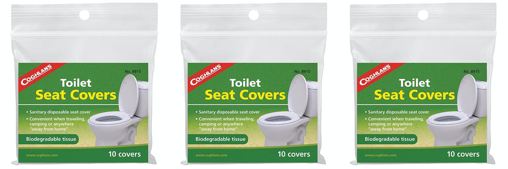 Coghlan's biodegradable toilet seat covers provide hygienic protection on the go