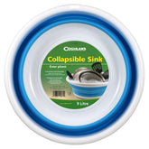 Coghlan's collapsible sink fully open, a spacious wash basin for camping cleanup.