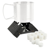 Coghlan's Emergency Stove folded compactly for backpacking and quick heat on the go