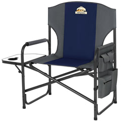 Colegence oversized director chair blue open shows roomy 28-inch seat for comfort
