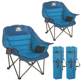 Colegence oversized XL padded camping chair set offers roomy outdoor seating for two.