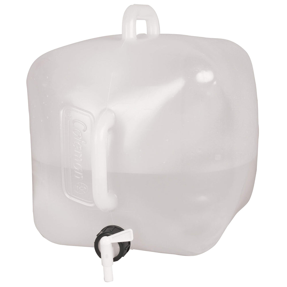 Coleman 5-Gallon water carrier with spigot for easy campsite dispensing.