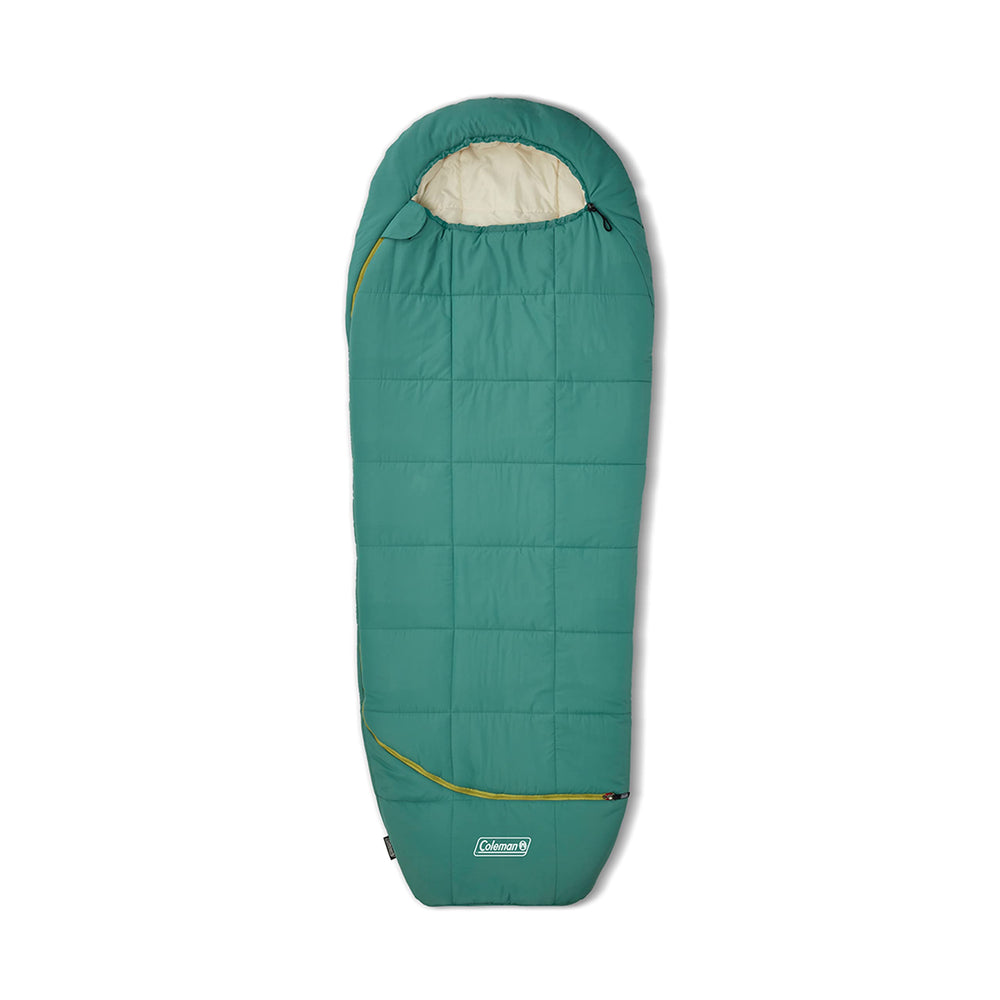 Coleman Big Bay sleeping bag headrest hood provides extra warmth and comfort.
