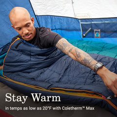 Coleman Big Bay foot-ventilation image with J-zipper for airflow control.