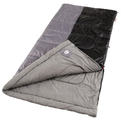 Coleman Biscayne Big & Tall 40°F sleeping bag; roomy design for tall campers with easy packing and ventilation.