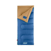 Coleman Brazos sleeping bag left-side view, compact 75 x 33 in for cold-weather camping.