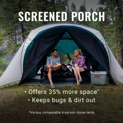 Coleman Cabin Tent interior with vertical walls offering standing room