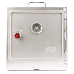 Coleman Camp Oven Silver bottom view shows sturdy base for stability.