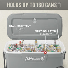 Coleman Classic 100-Quart Have-A-Seat lid supports up to 250 lbs