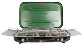 Coleman Classic 3-Burner stove top view shows versatile triple-burner cooking.