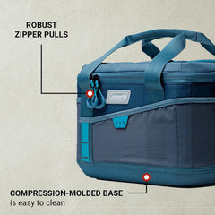 Coleman durable protective base shields contents on rough surfaces.