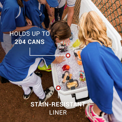 Coleman Marine Cooler high capacity holds up to 204 cans for trips.