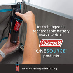 Coleman OneSource tent interior with roomy space for gear and air beds