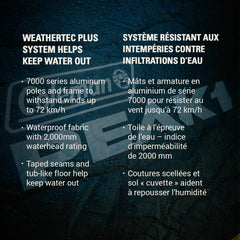 Coleman PEAK1 tent wide door enables easy entry and gear access