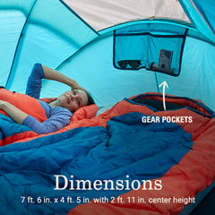 Coleman Pop-Up Tent adjustable rainfly for ventilation and weather protection