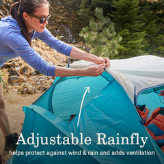 Coleman Pop-Up Tent taped floor seams help keep the interior dry
