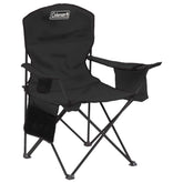 Coleman portable chair with 4-can cooler keeps drinks handy at the campsite.