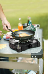 Coleman PowerPack chrome-plated grate for easy cleanup after meals