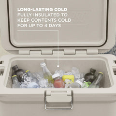 Coleman Pro 74-can capacity offers ample space for drinks and snacks.