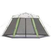 Coleman Skylodge Screened Canopy Tent shows quick setup for family shade outdoors