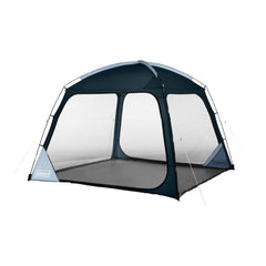 Coleman Skyshade with mesh walls provides a bug-free lounging space for outdoor meals.