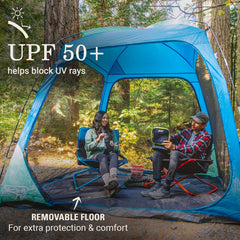 Removable floor in Coleman Skyshade adds ground protection and comfort