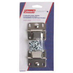 Coleman stainless steel hinges with brushed finish resist rust over seasons