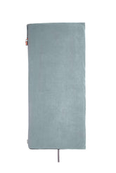 Coleman Stratus 50°F fleece sleeping bag in gray, ideal for cool-weather camping warmth.