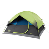 Coleman Sundome Dark Room tent with sunlight-blocking panel for cooler interiors