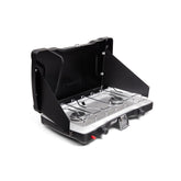 Coleman Triton+ stove with Instastart ignition for quick lighting during camping.